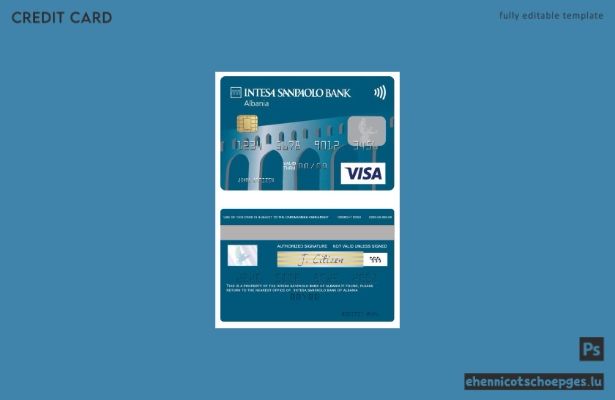 Albanien Intesa Sanpaolo Bank Visa Debitkarte Beispielvorschau